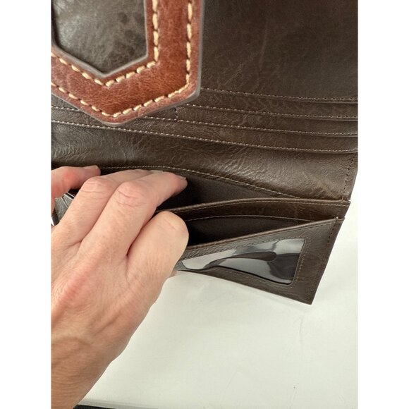 Tony Lama Tri-Color Leather Wallet With RFID Protection & Multiple Card Slots - Picture 6 of 8